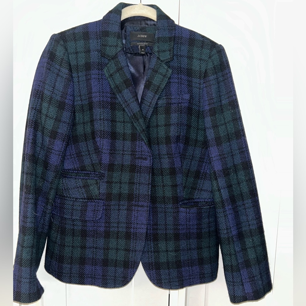 J.Crew Blackwatch Schoolboy Wool Blazer